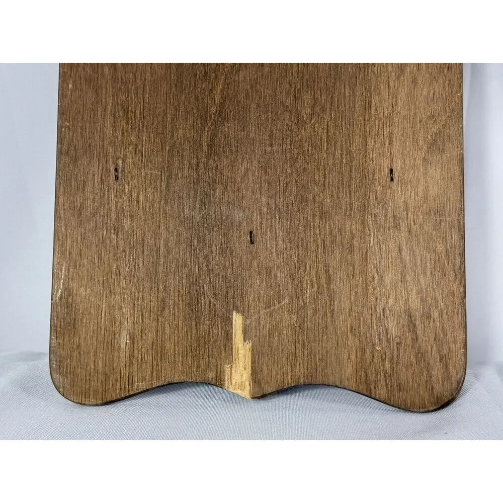Vtg Kitschy 1970s Carved Owl Wood Cork Memo Board Mail Caddy Key Hook Kitchen